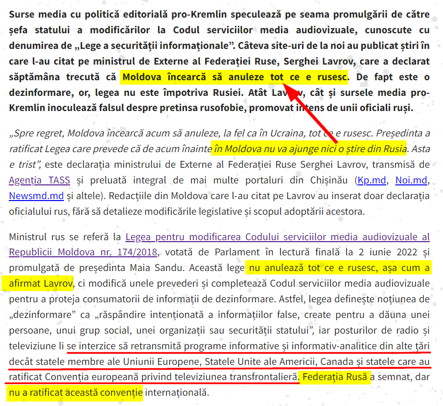 imaginea de pe siteul StopFake.Md